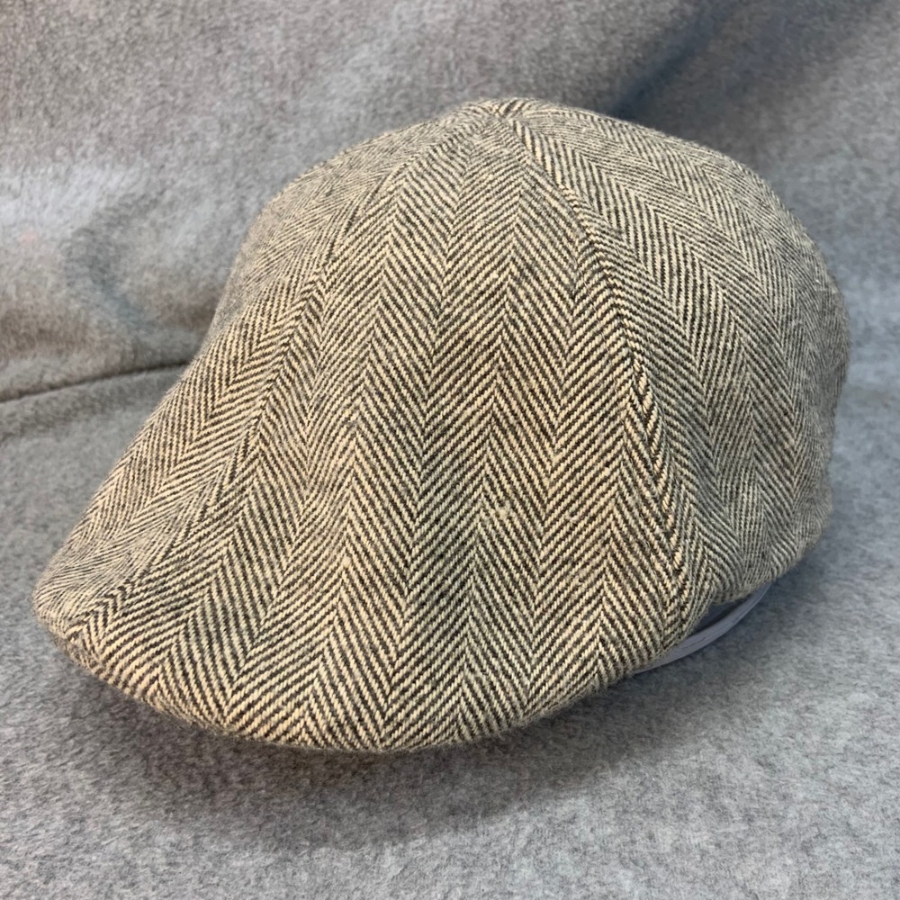 Herringbone Mens Gray Goodfellow & Co Flat Cap Newsboy Ivy Driving Hat L/XL